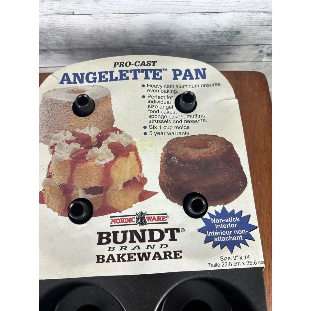 Vintage Nordic Ware Bundt Pro Cast Angelette Pan Non Stick Aluminum 14 x 9, USA
